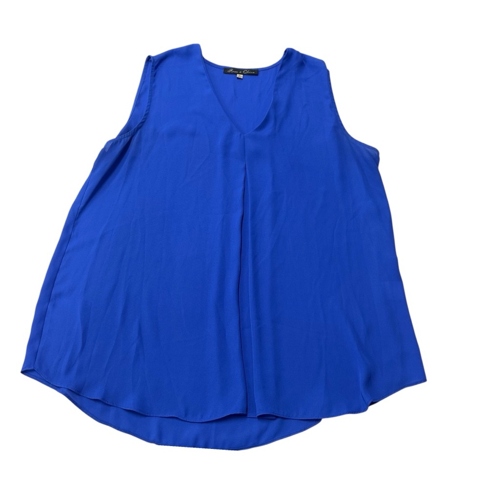 Rose & Olive Blue Blouse Elegant Top
